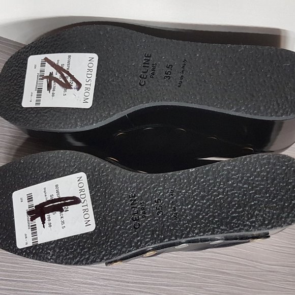 Celine Phoebe Phile Black Leather Bow Wedge Platform Shoe Womens Size 5.5 / 35.5 - Picture 6 of 8
